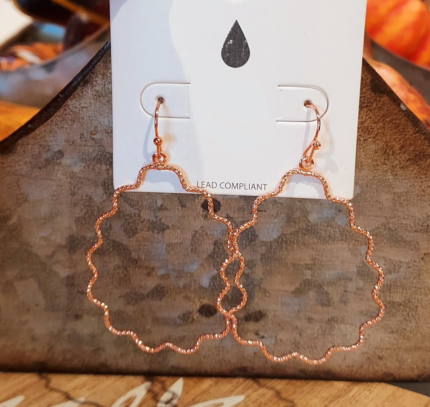 Rose gold teardrops