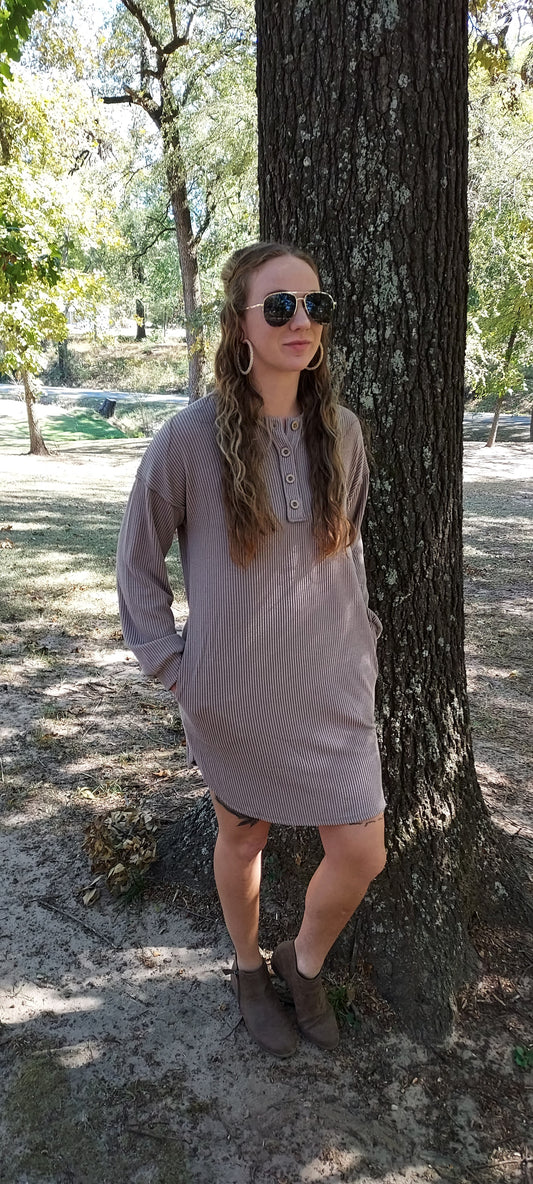 Ribbed Cocoa Dress