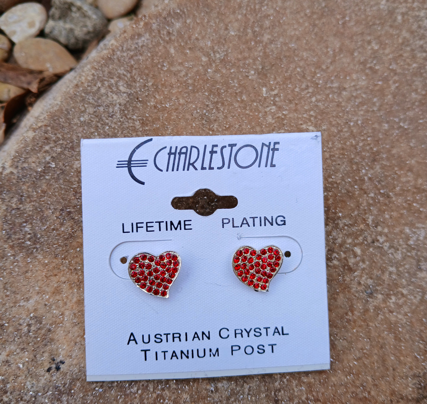 Crystal Heart Studs