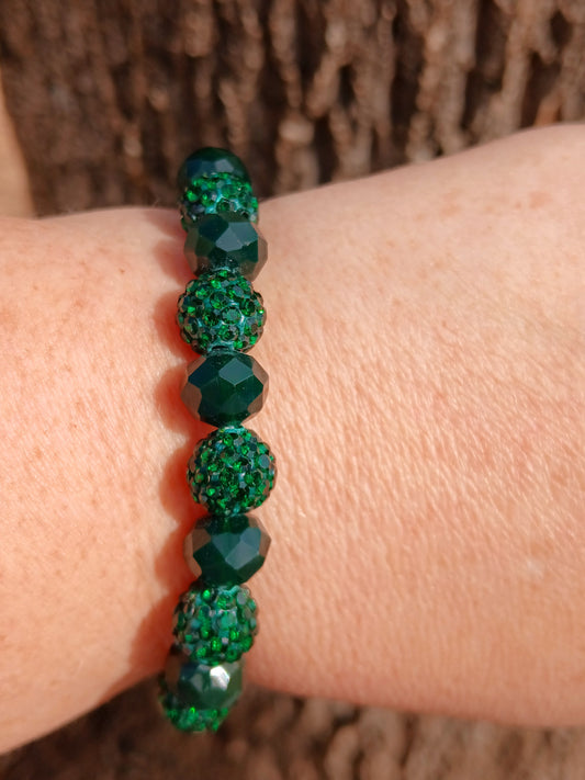 Emerald green single bracelet