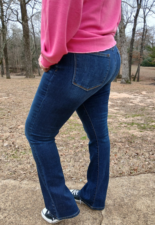 JB mid-rise boot cut dark