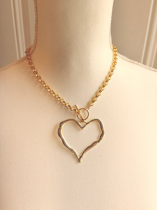 Hammered heart necklace