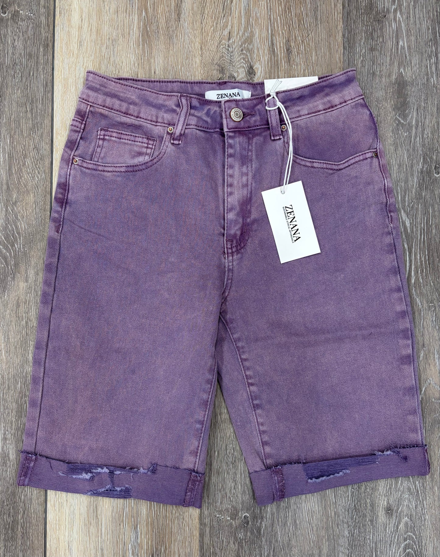 Purple Zenana Bermuda shorts