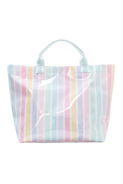 Glossy striped tote bag