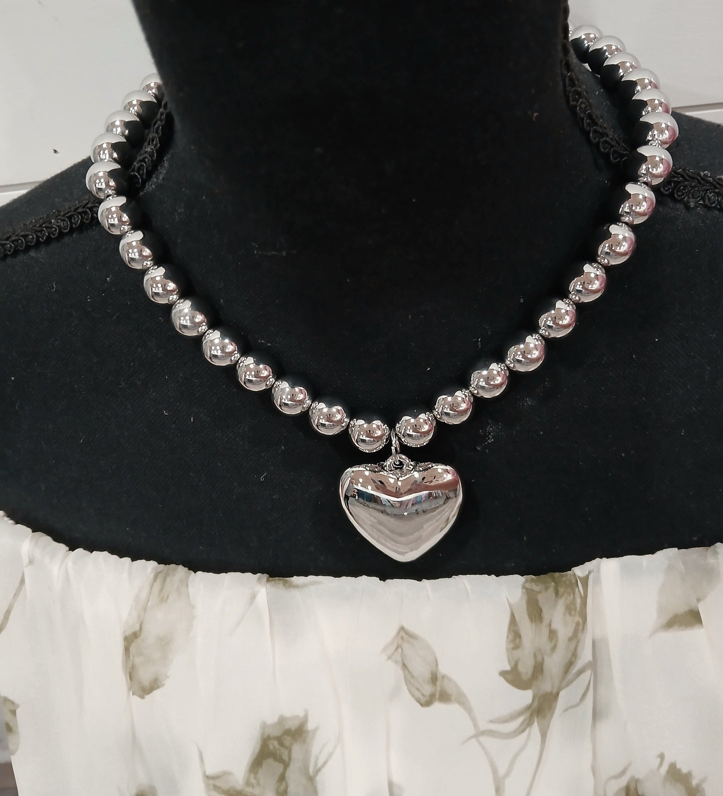 Silver heart necklace