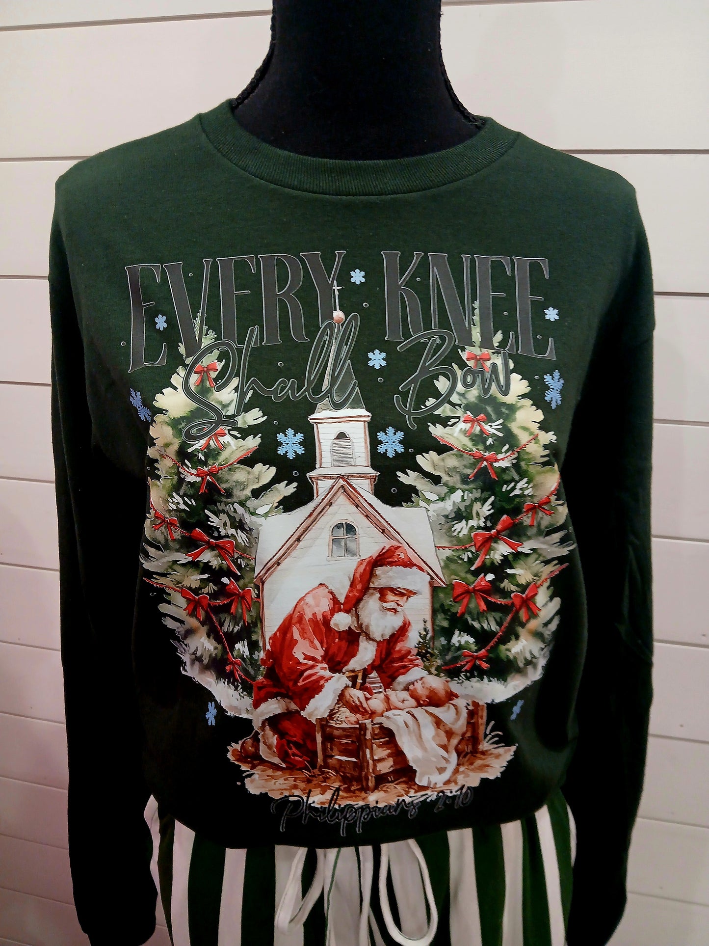 Every knee shall bow long-sleeve tee