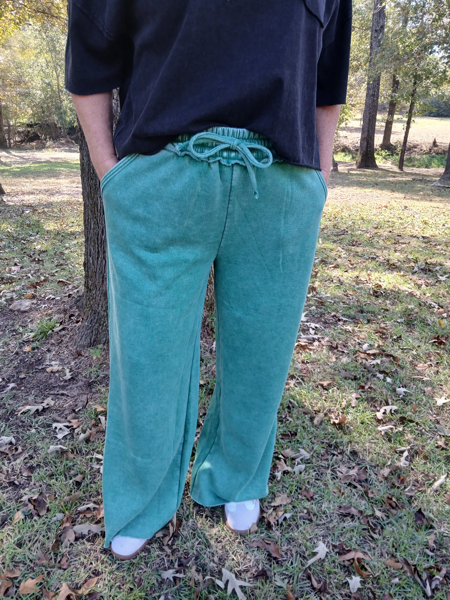 Raw Hem wide leg joggers