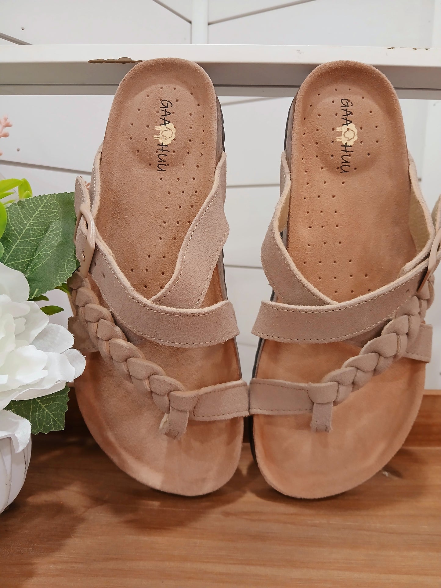 Braided Criss Cross Buckled Sandal