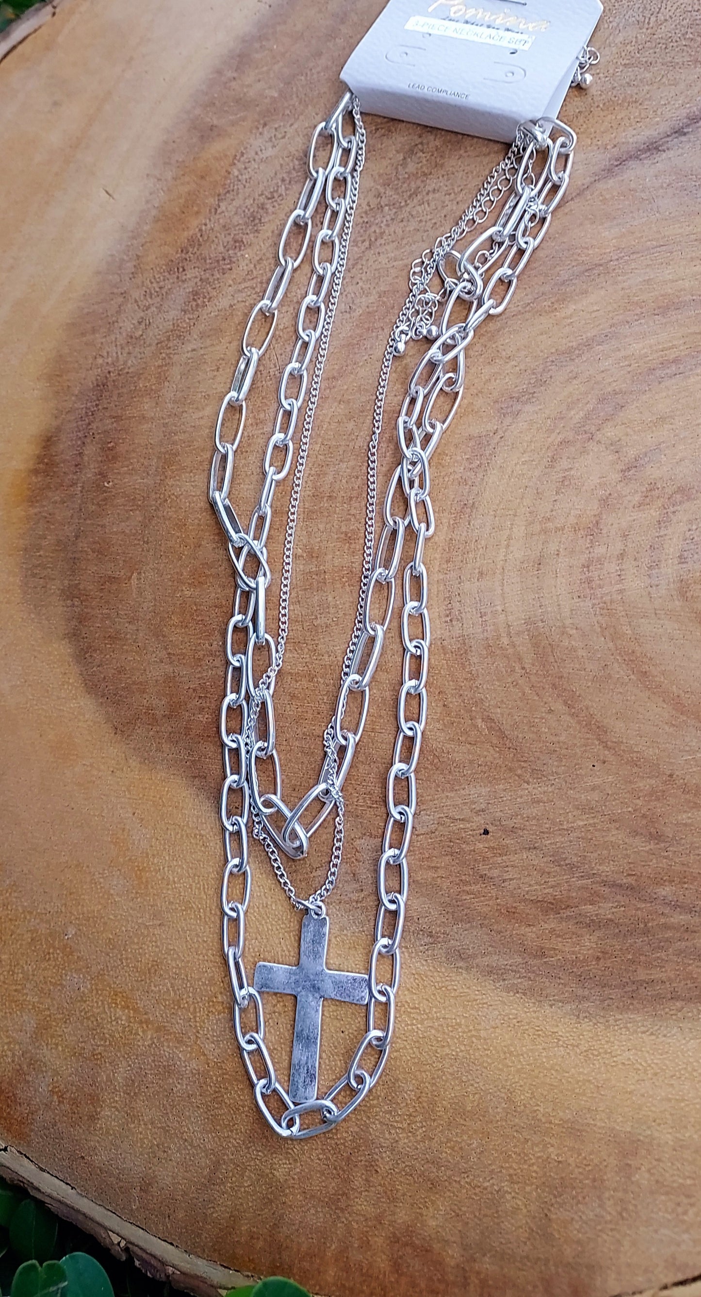 Layered cross necklace