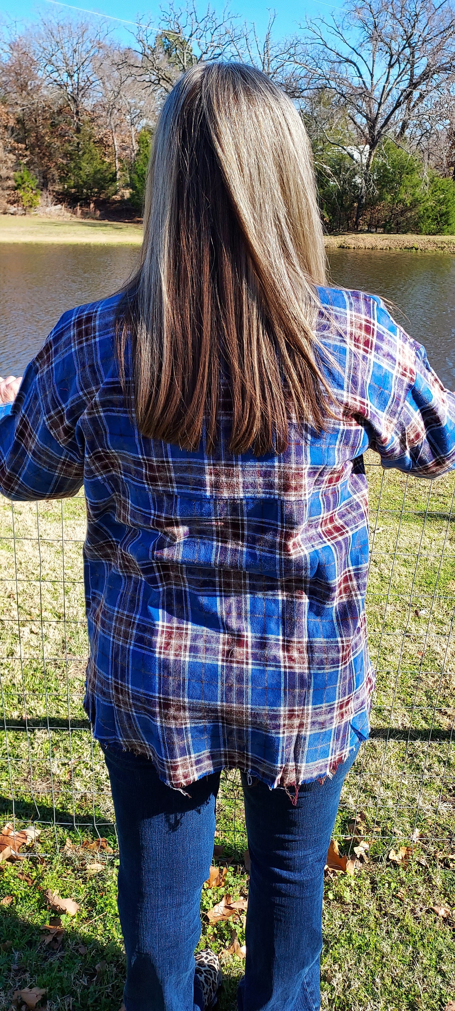 Bleached blue flannel