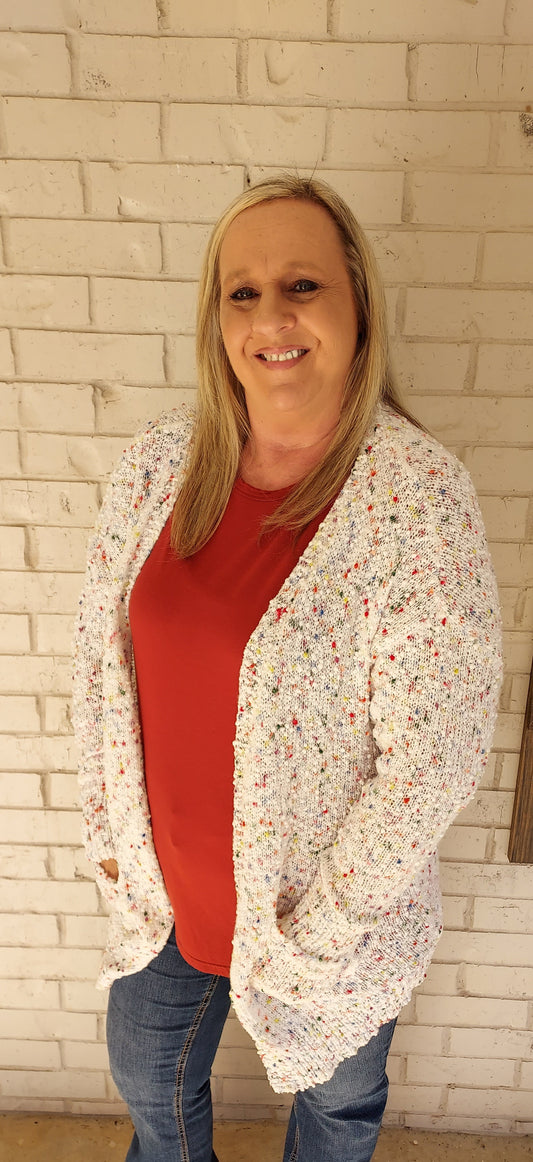 PLUS color dot cardigan