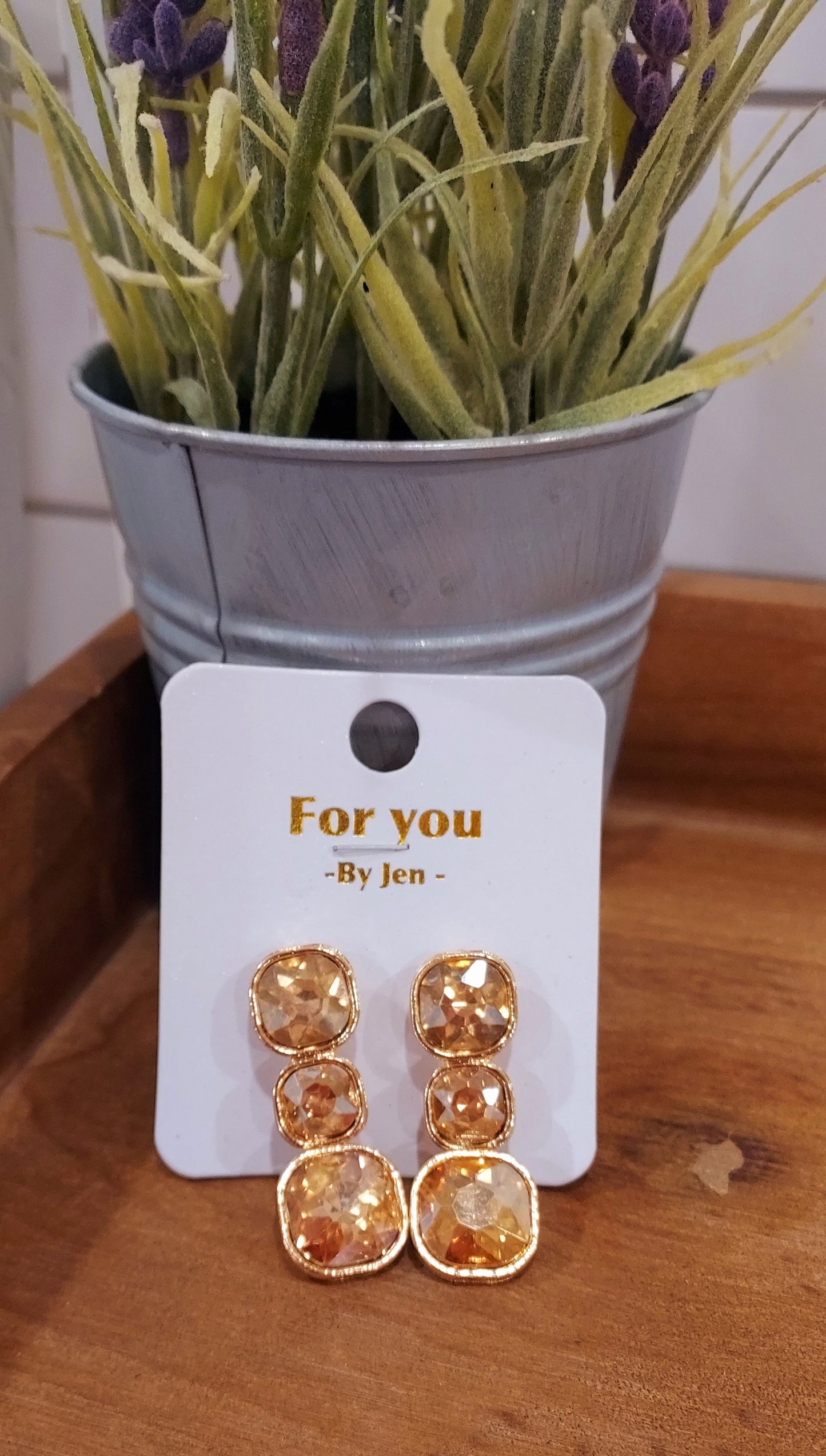 Gold crystal earrings