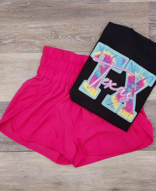 Athletic shorts (neon pink) with pocket