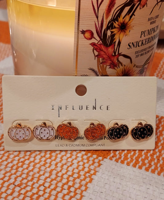 3 pk. Pumpkin studs