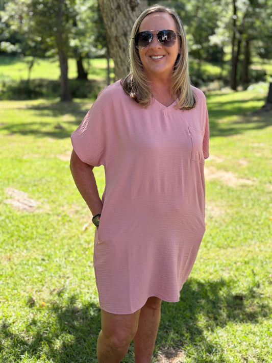 Zenana mid dress with pockets