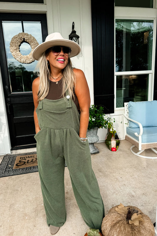 Fall Karli Boho Overalls (olive)