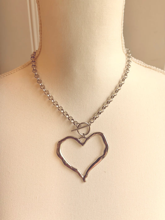 Hammered heart necklace