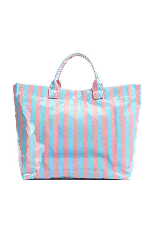 Glossy striped tote bag