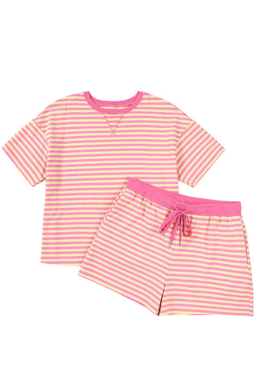 Striped terry short set