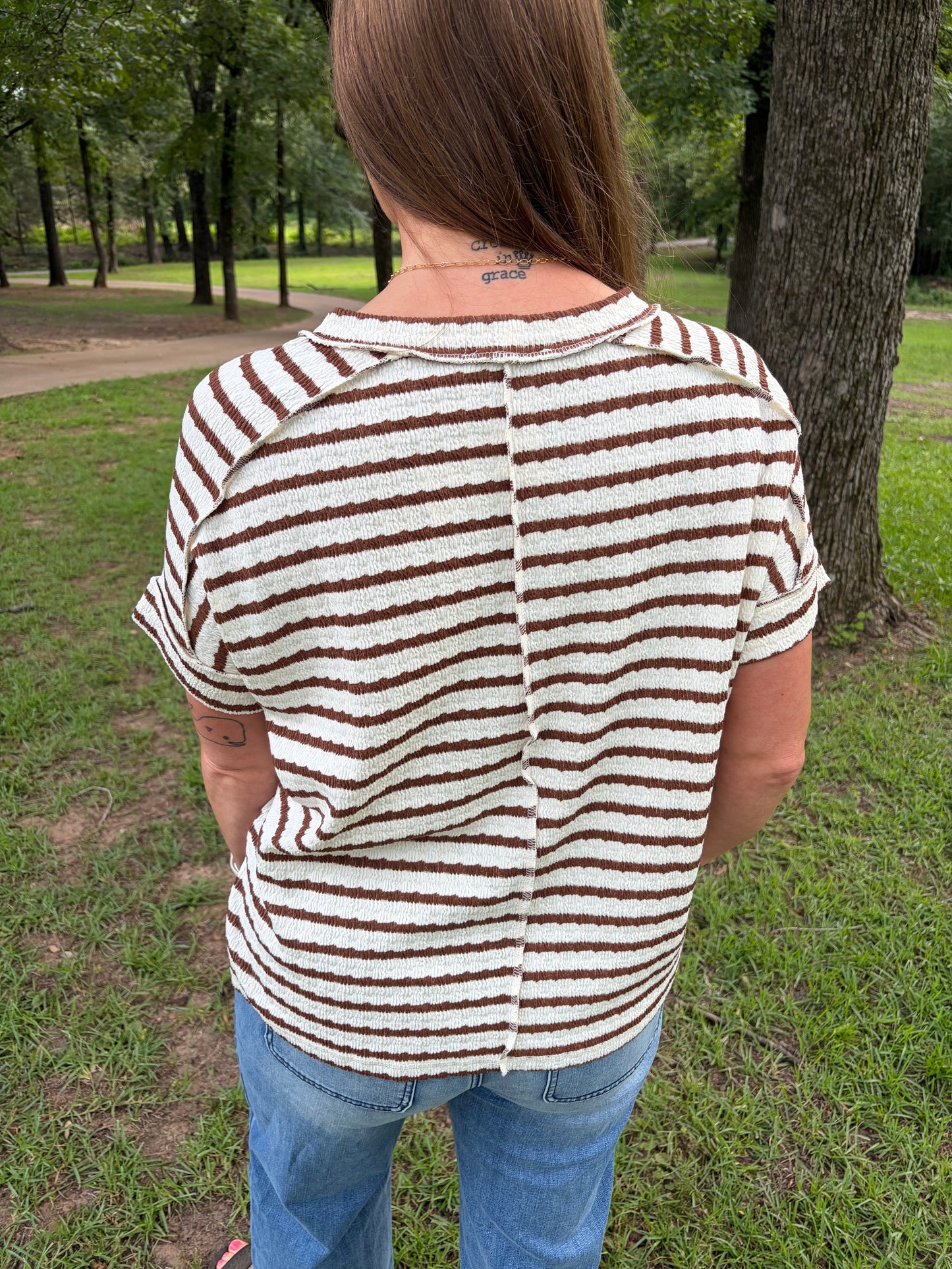 Striped Zenana boxy top