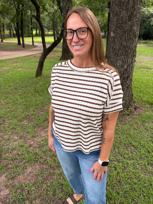 Striped Zenana boxy top