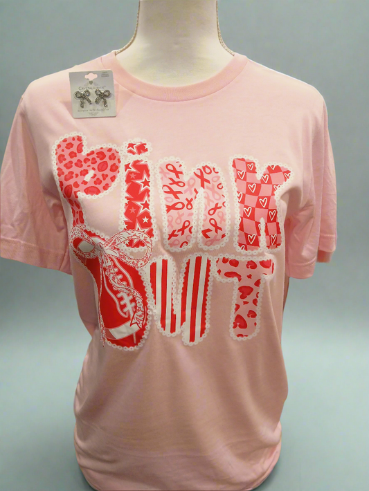 Pink out bow tee