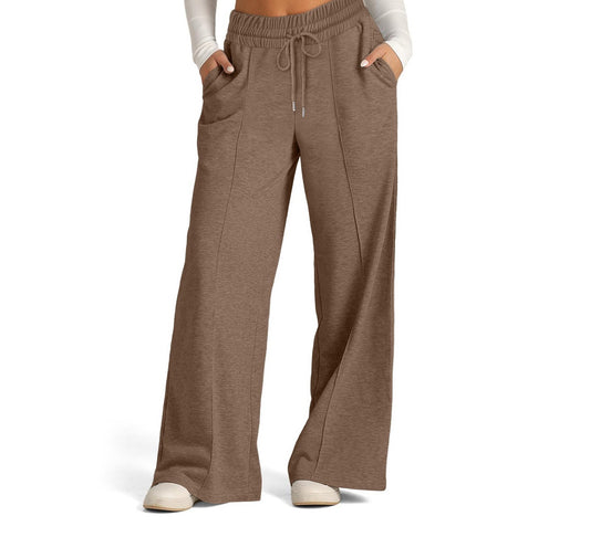 Pleated brown casual bottoms