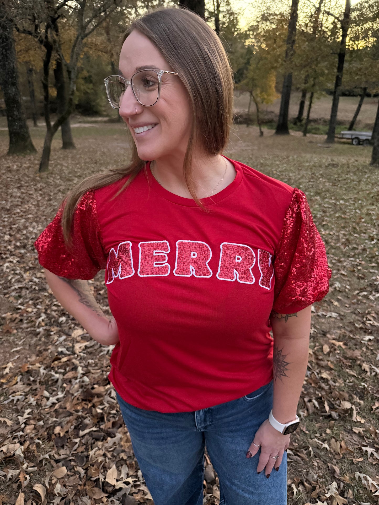 Merry sequin top