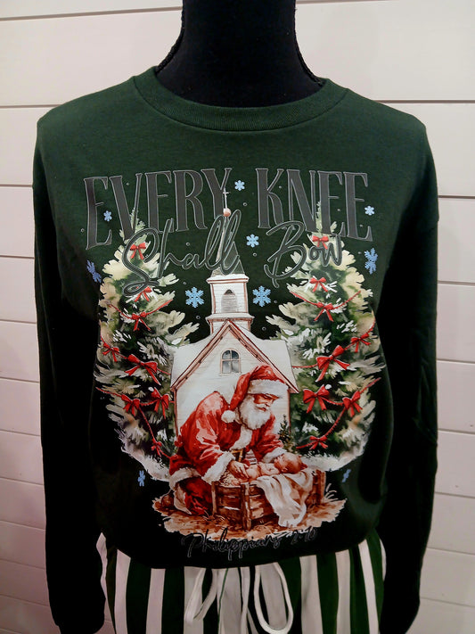 Every knee shall bow long-sleeve tee