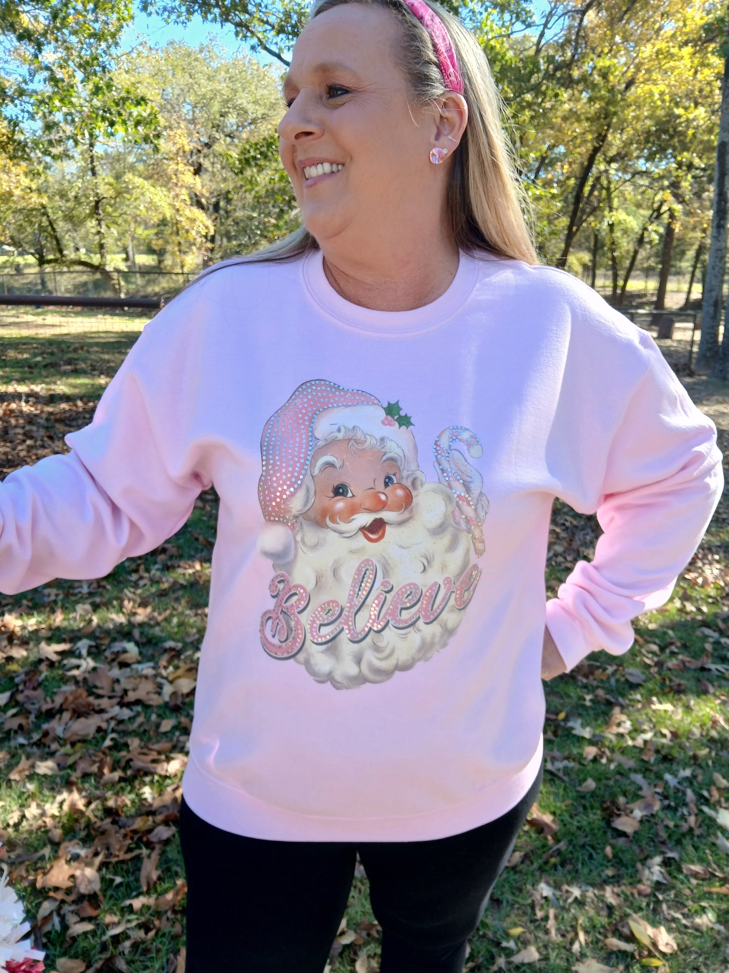Pink spangled Santa