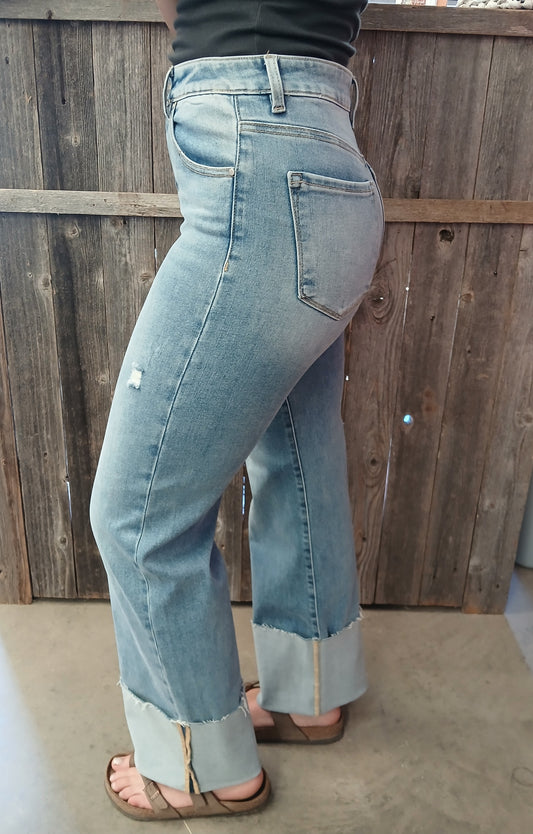 Risen cropped jeans