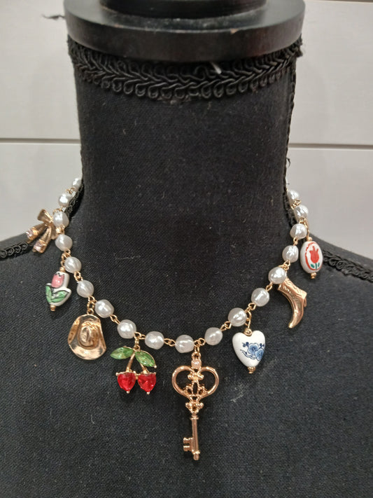 Boho key necklace