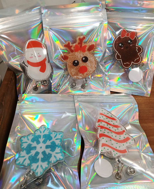 Holiday badge clips