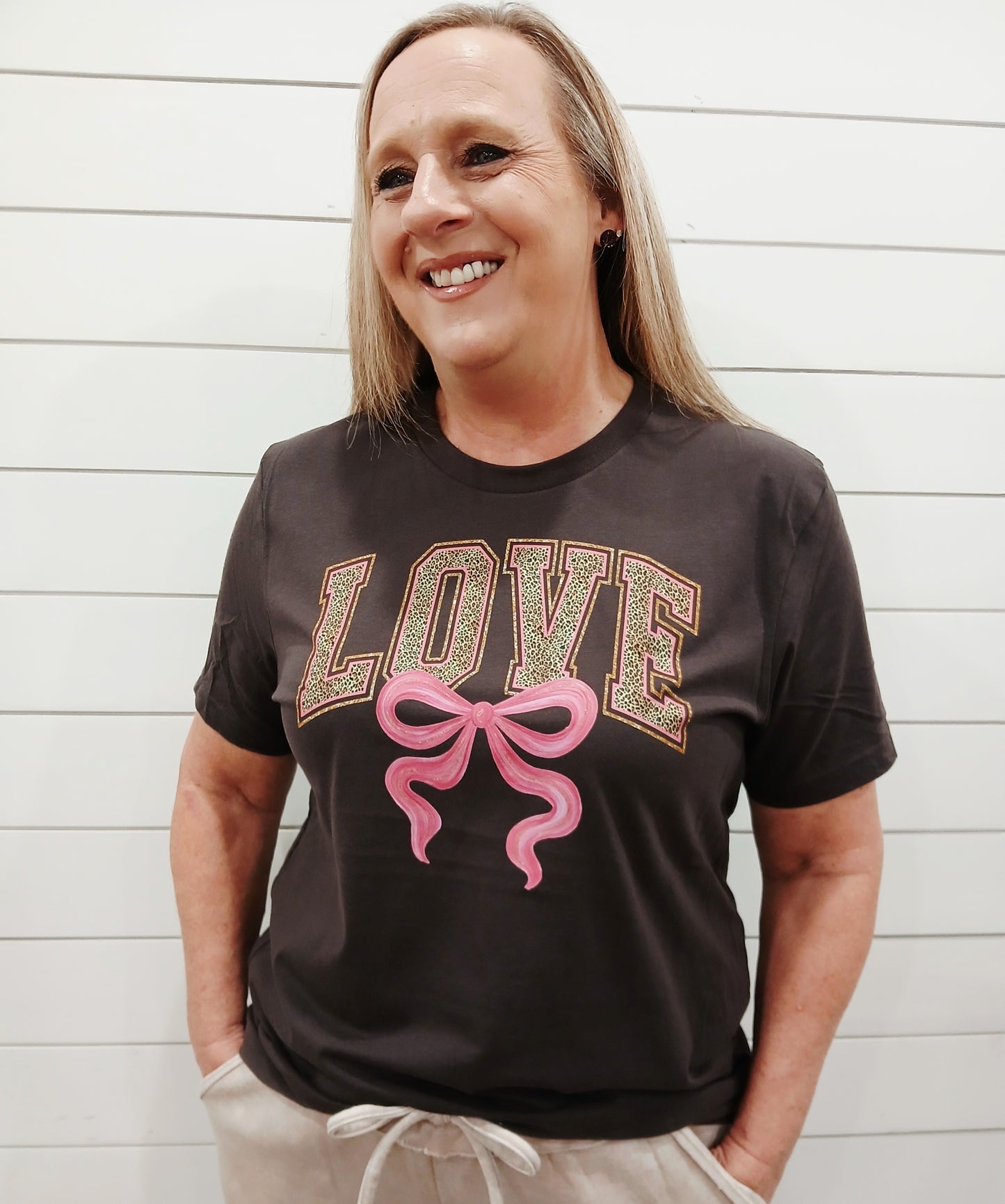 Love leopard tee
