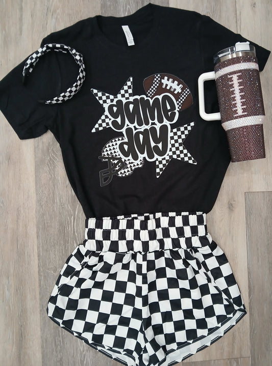 Checkered game day tee 🏈