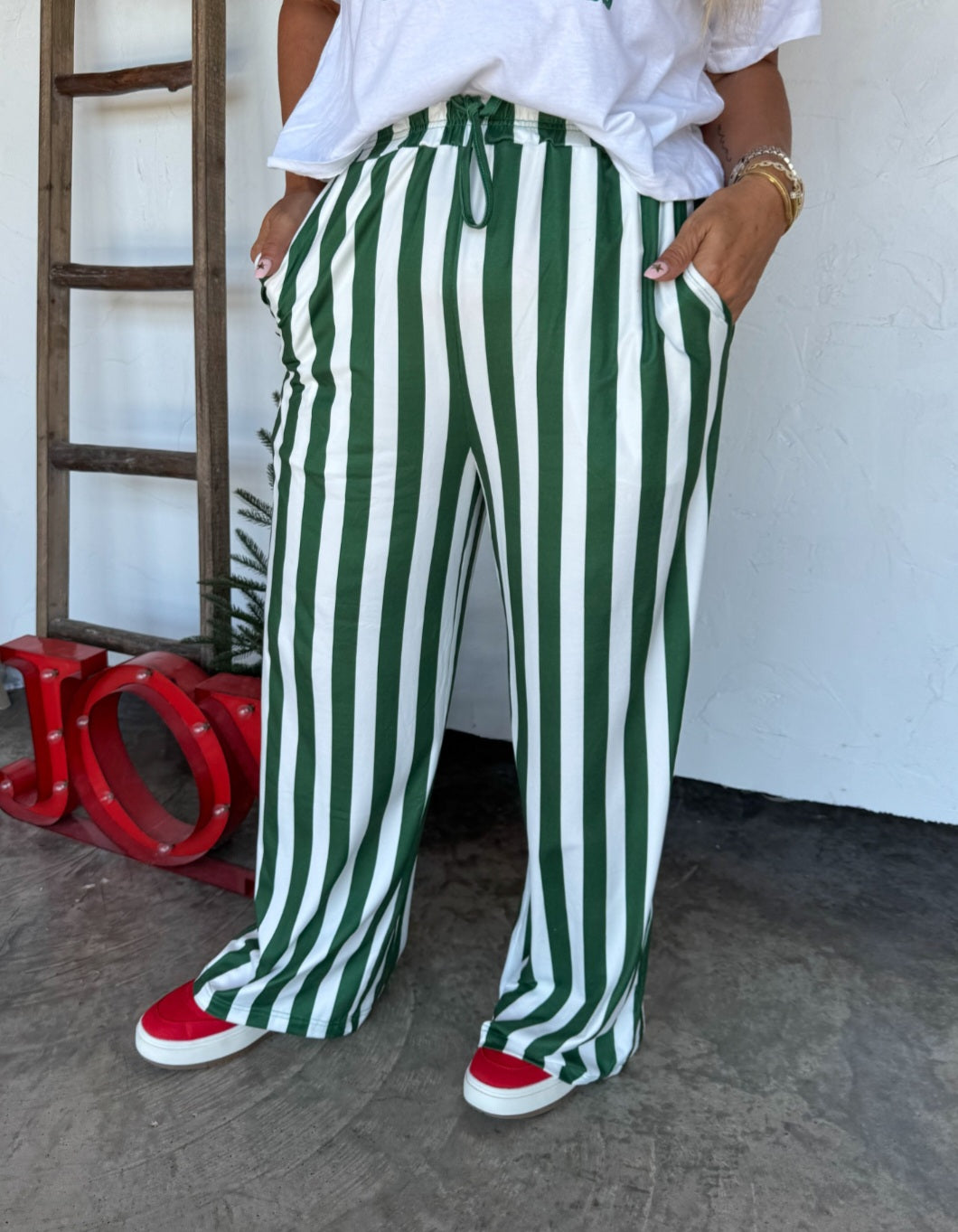 Blakeley striped wide leg pants