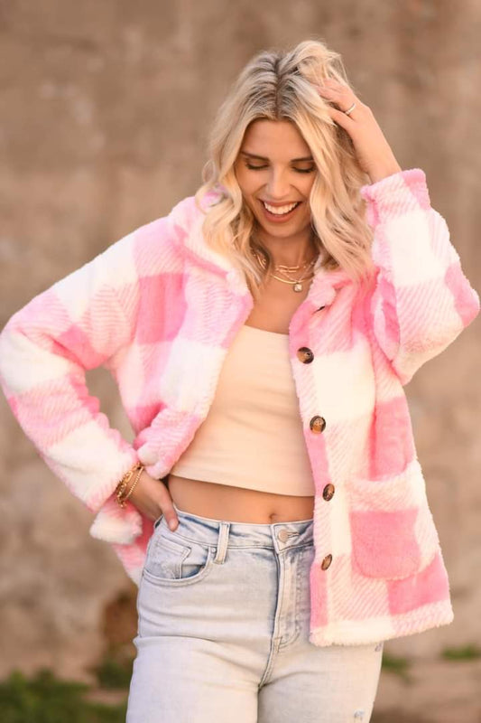 Pink sherpa jacket