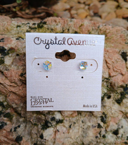 Crystal cube drop studs (small)