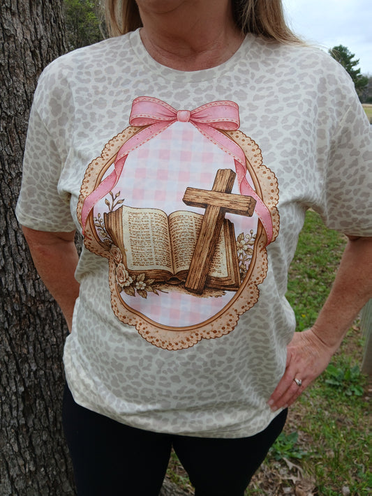 Leopard cross tee